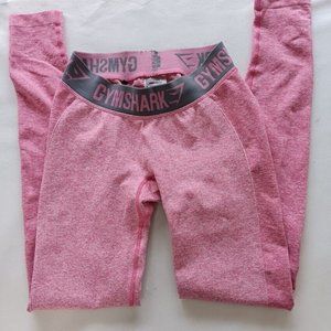 Gymshark Womens XS OG Flex Pink Marl Gray Band Leggings Pants Workout inseam27"